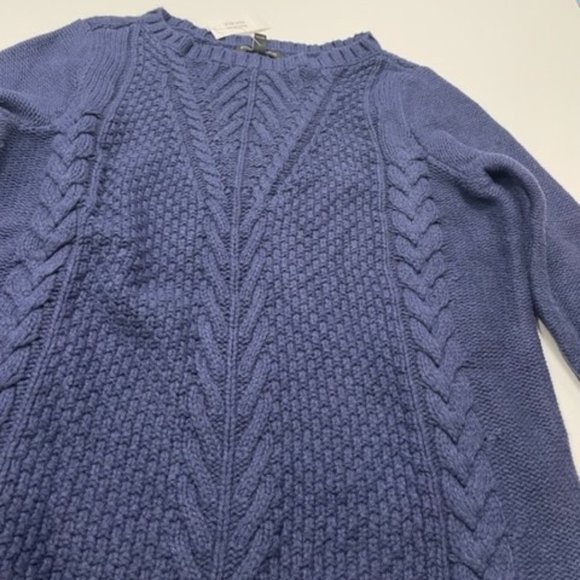 BANANA REPUBLIC Deep Navy Cable Knick Thick Sweater BNWT~ Size Large - Picture 2 of 14